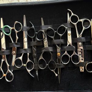 Professional Hair Cutting Scissors Set - Black and Silver